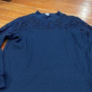 Venus Boutique waffle lace detail longsleeve